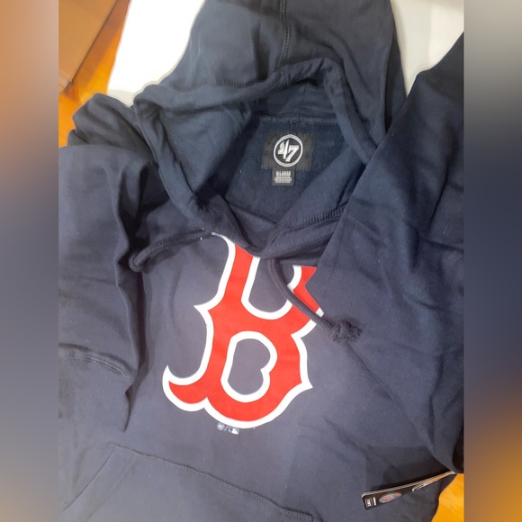 🎉HP🎉🎉NEW HOODIE BOSTON RED SOX Pullover 47 Brand Navy Sweatshirt Kangaroo XL - Picture 3 of 10